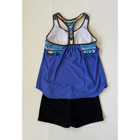 NWOT Women's Tank Top Tankini Swimsuit Rash Guard Set Large - Picture 9 of 10
